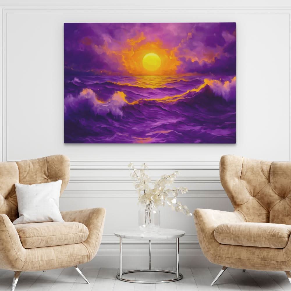 Untamed Ocean Beauty - Purple Beach House Canvas Print