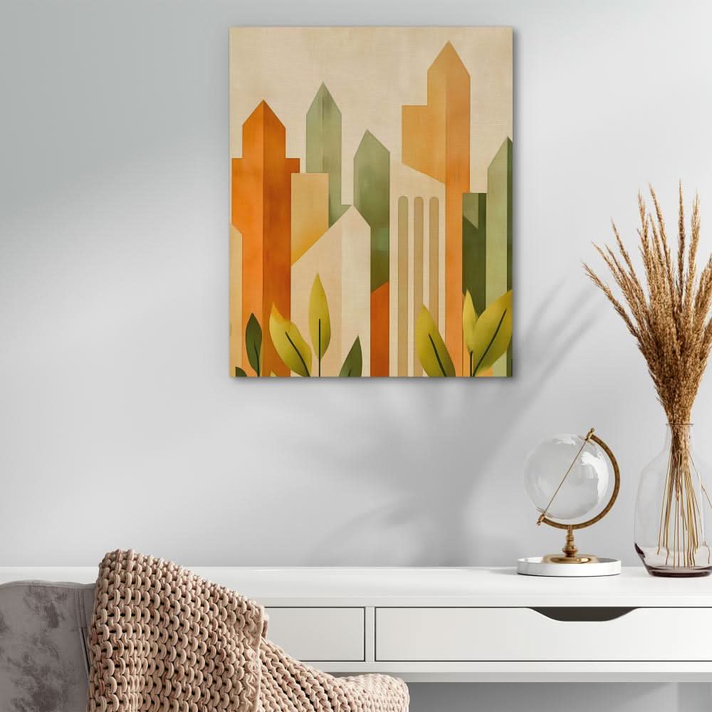 Urban Harmony - Entryway Wall Art in Black Frame