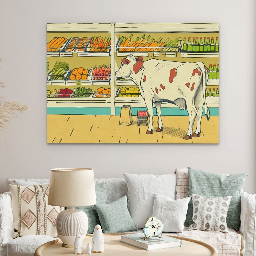 Vegetarian Isle - Wall Art in Black Frame