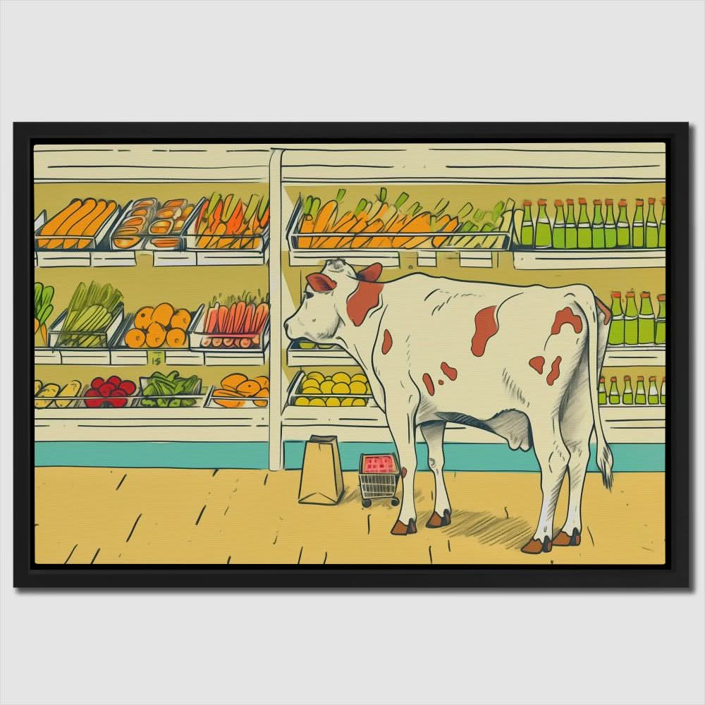 Vegetarian Isle - Colorful Cartoon Canvas Print
