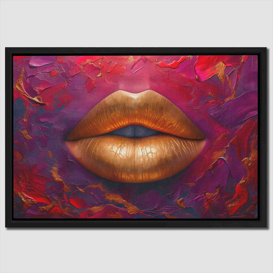 Velvet Gold Lips - Luxury Wall Art
