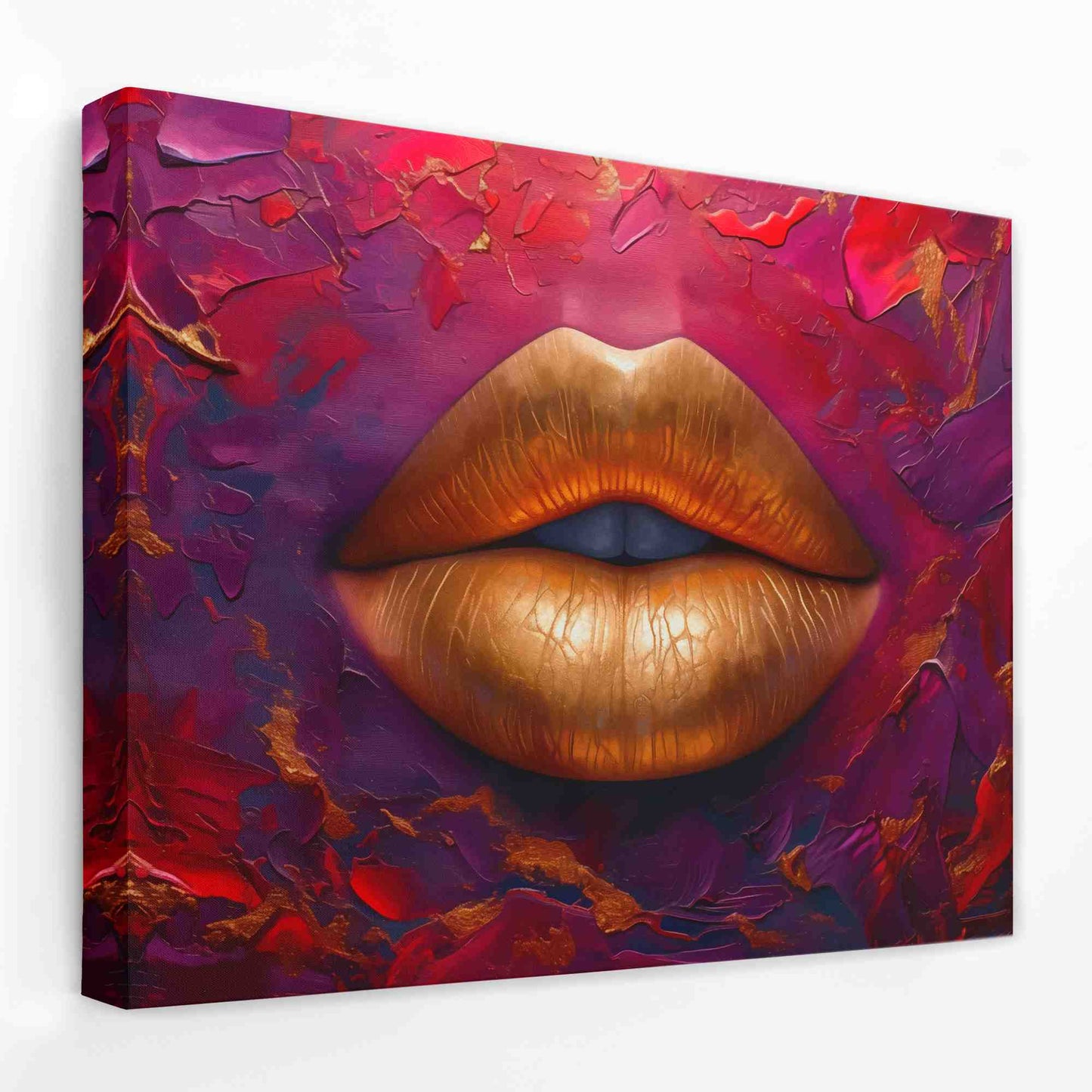 Velvet Gold Lips - Luxury Wall Art