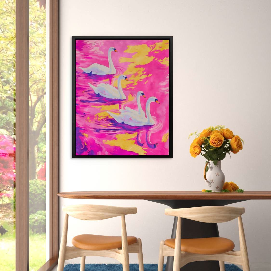 Velvet Reflections - Colorful Pink and Purple Canvas Print