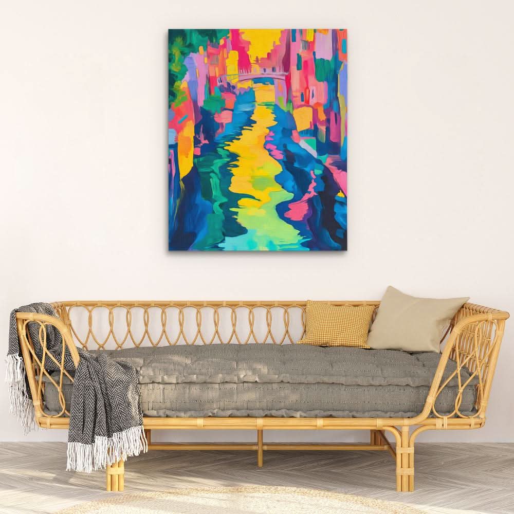 Venetian Canal - Modern Colorful Canvas Wall Art