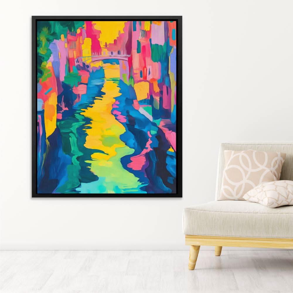 Venetian Canal - Colorful Cityscapes Canvas Print