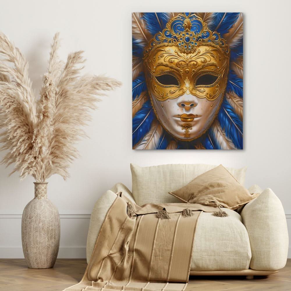 Venetian Mask - Wall Art in Black Frame