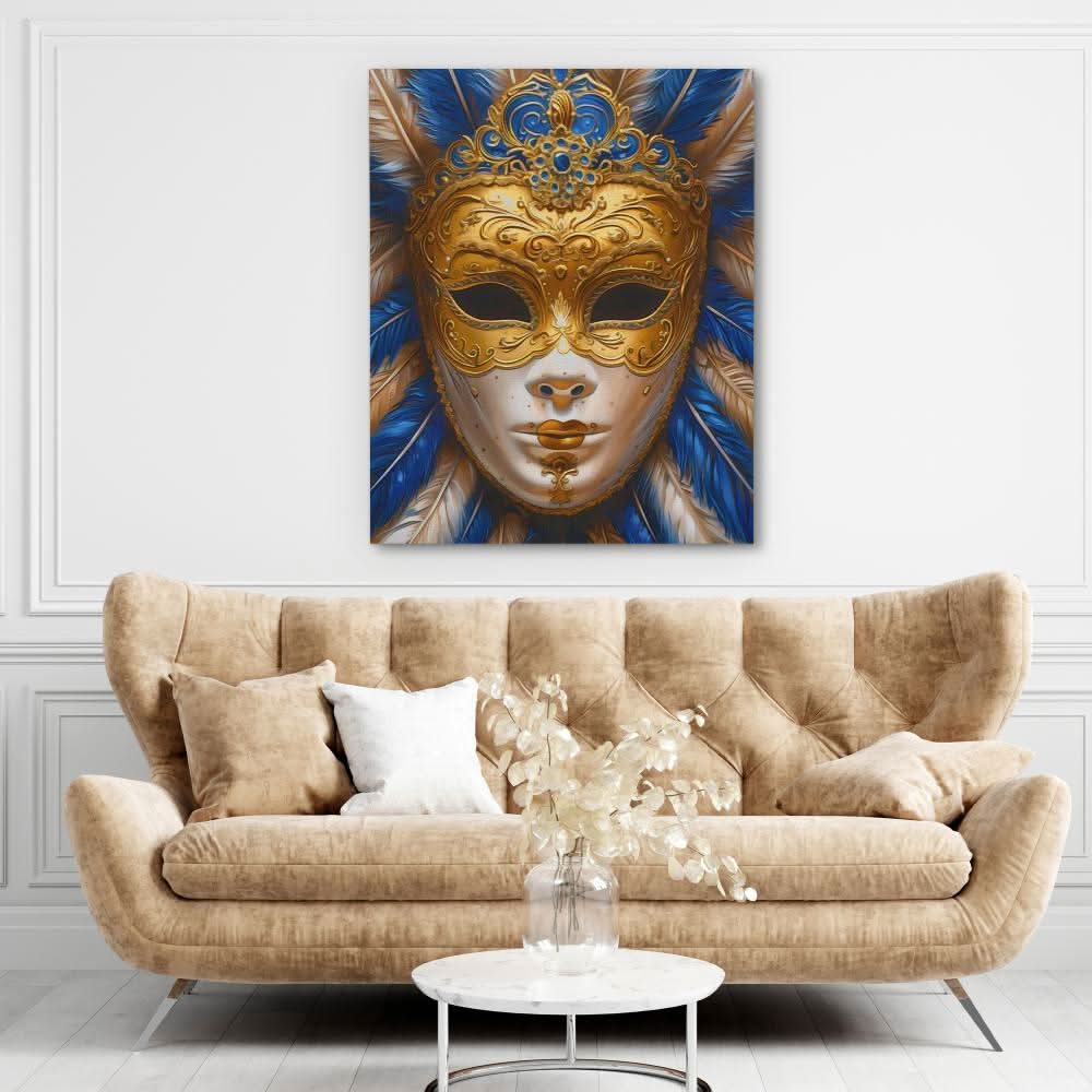 Venetian Mask - Blue Wall Art