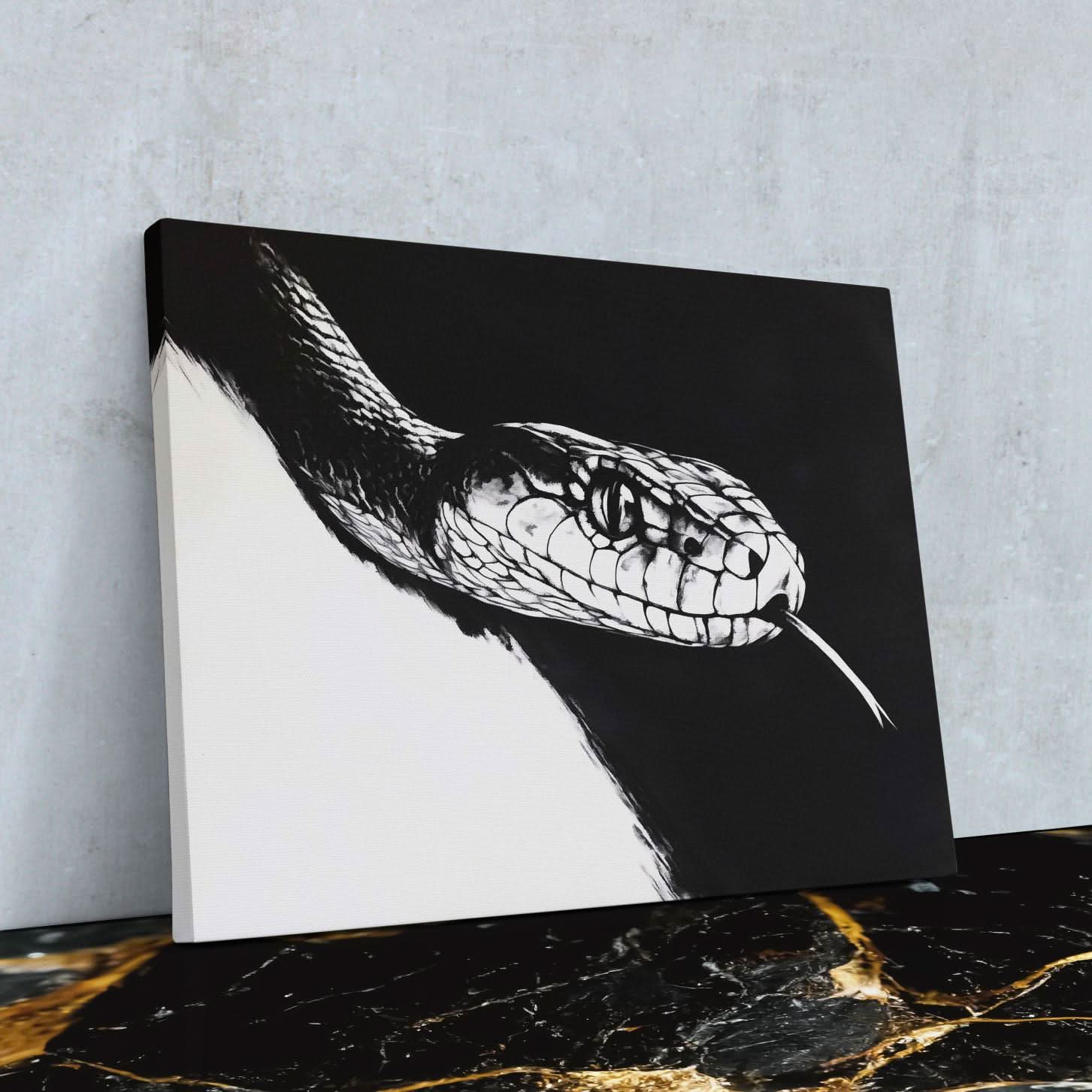 Venom & Void - Minimalist Wall Art in Black Frame