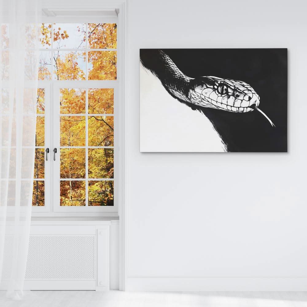 Venom & Void - Monochromatic Wall Art in Black Frame