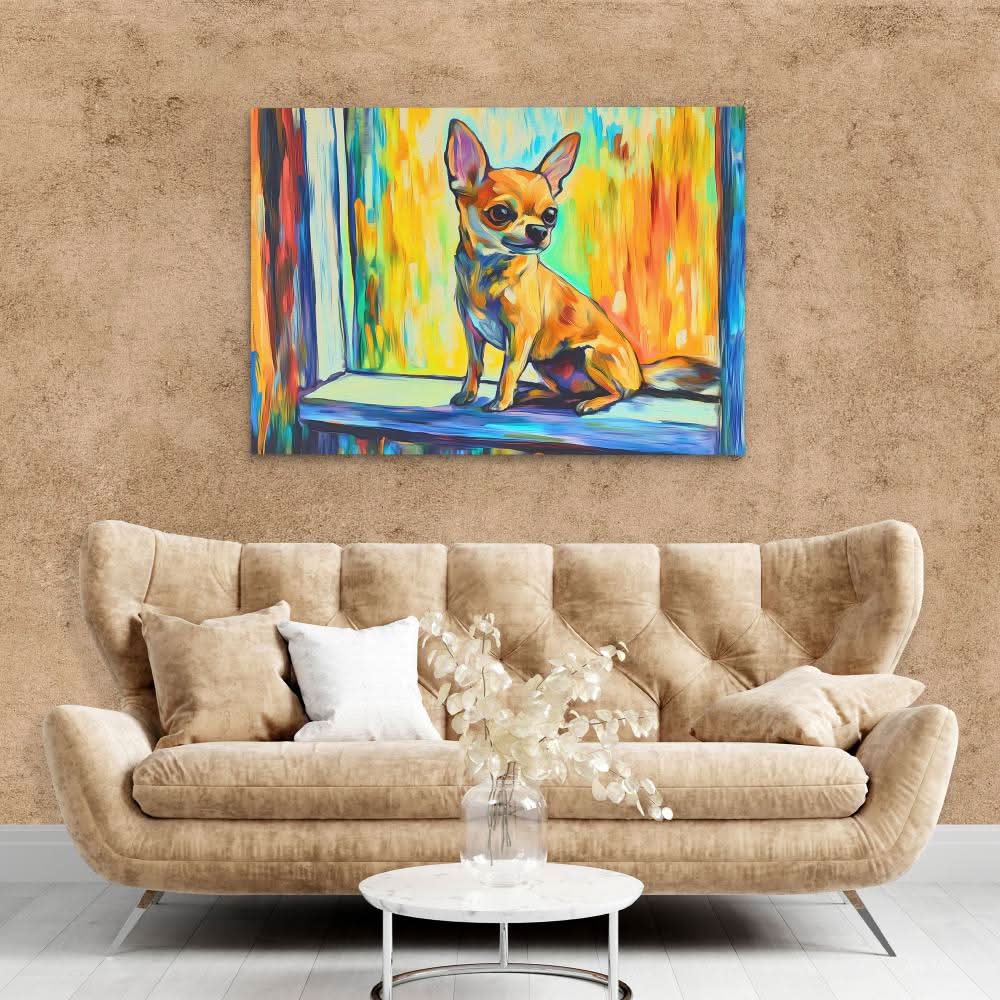 Vibrant Chihuahua - Large Modern Canvas Print