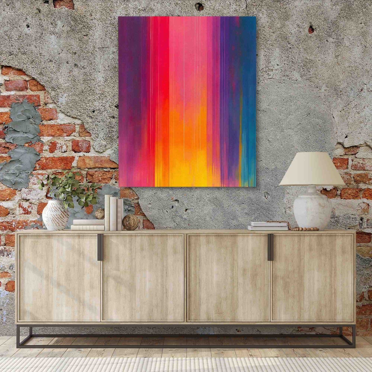 Vibrant Falls - Colorful Vertical Canvas Print
