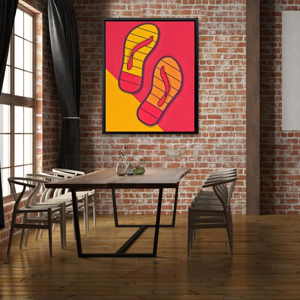 Vibrant Flip Flops - Orange Pop Culture Canvas Print
