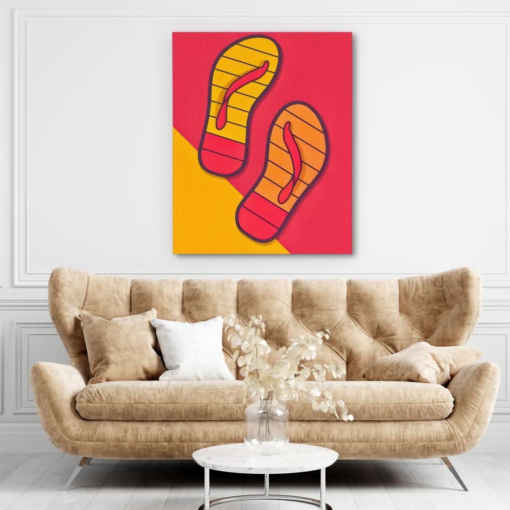 Vibrant Flip Flops - Orange Wall Art
