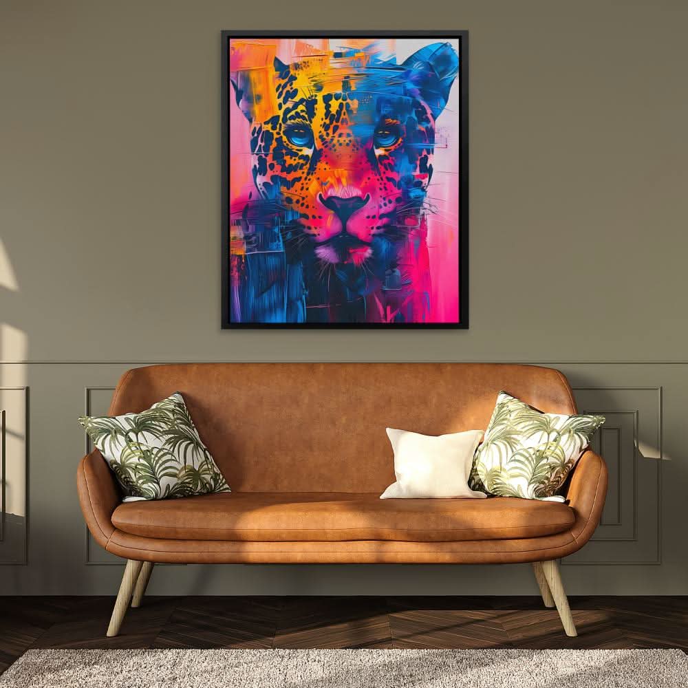 Vibrant Leopard - Large Modern Canvas Print