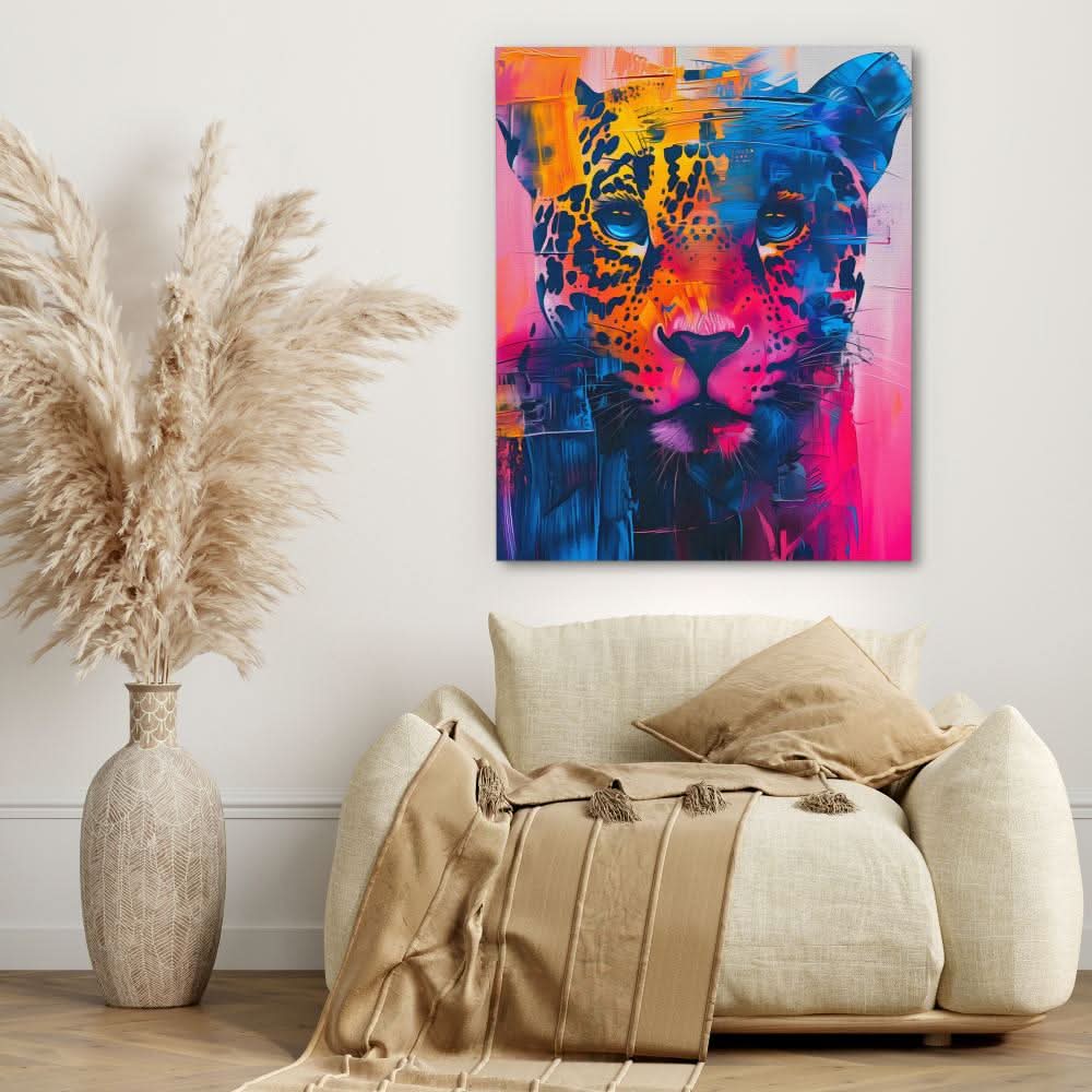 Vibrant Leopard - Colorful Leopard Canvas Print