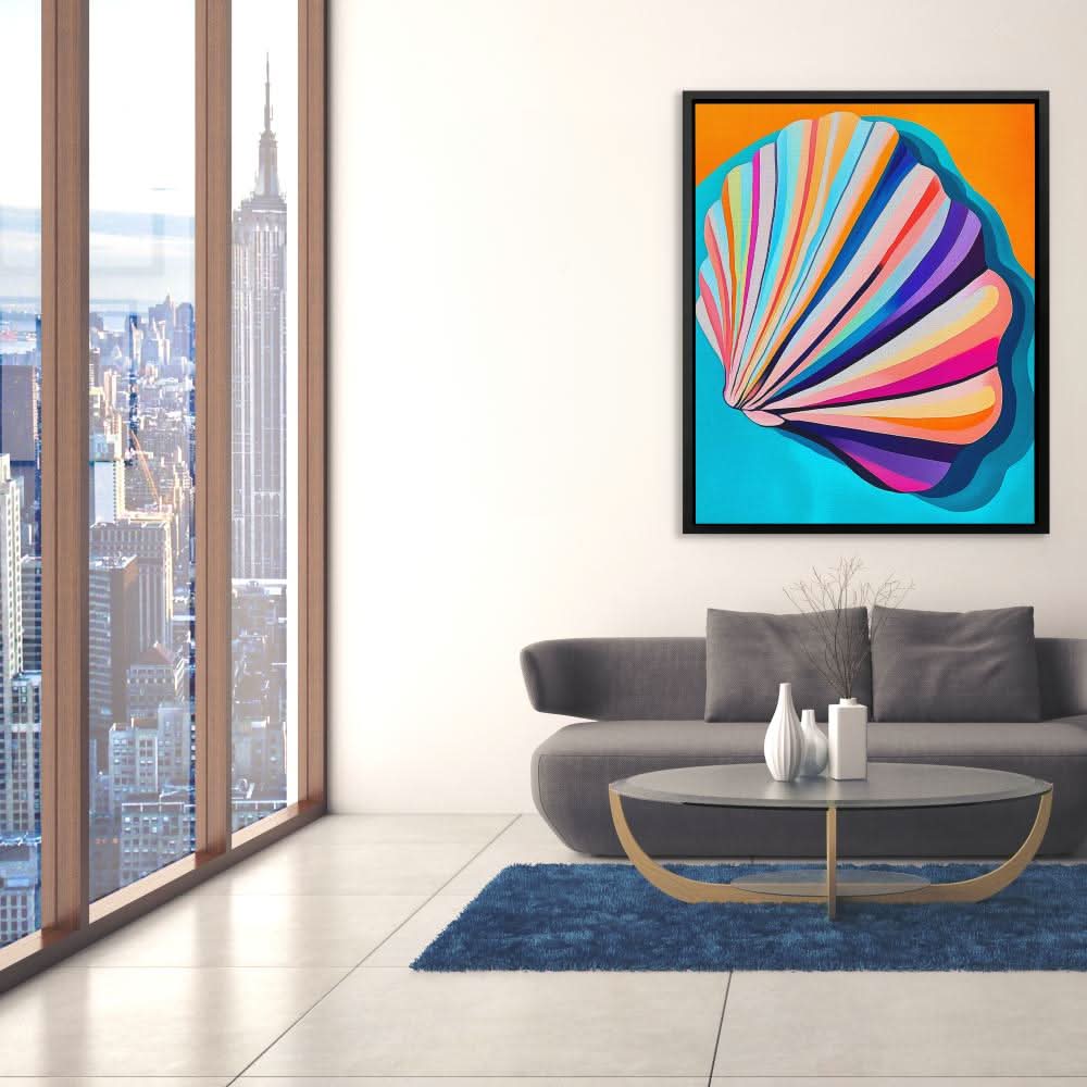 Vibrant Pastel Shell - Large Canvas Print