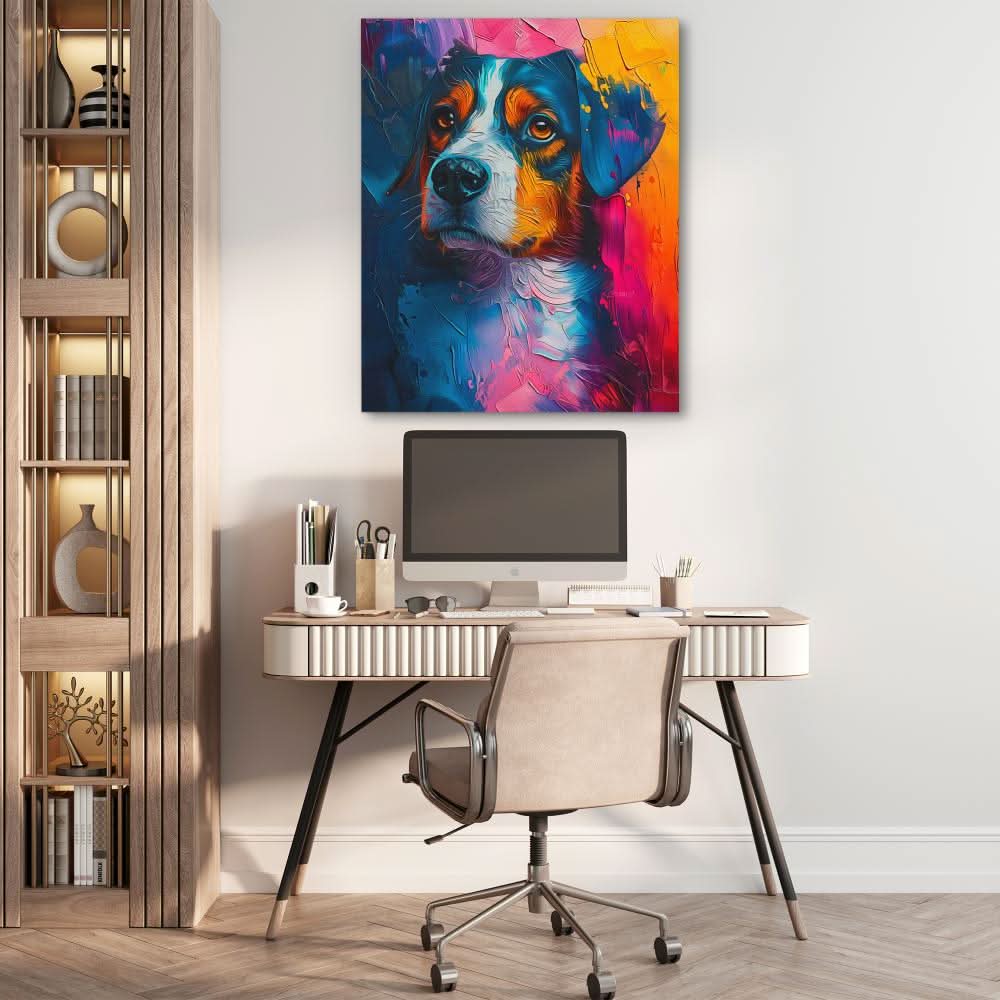 Vibrant Wag - Blue Canvas Wall Art