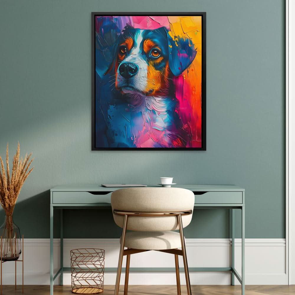 Vibrant Wag - Large Canvas Print