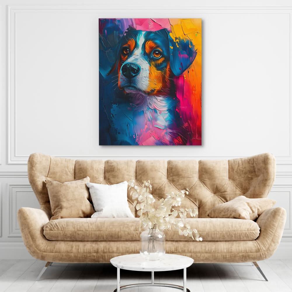 Vibrant Wag - Blue Wall Art for Bedroom