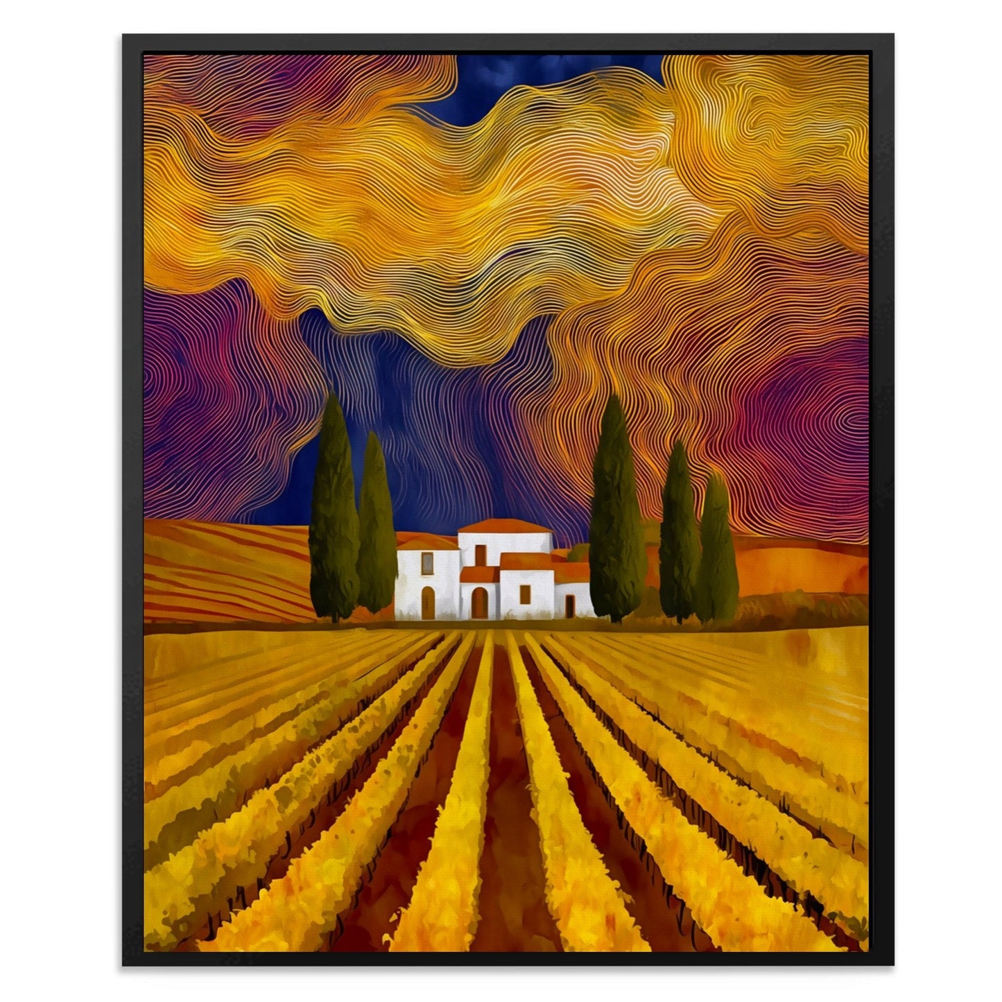 Vineyard Golden Spirals - Luxury Wall Art