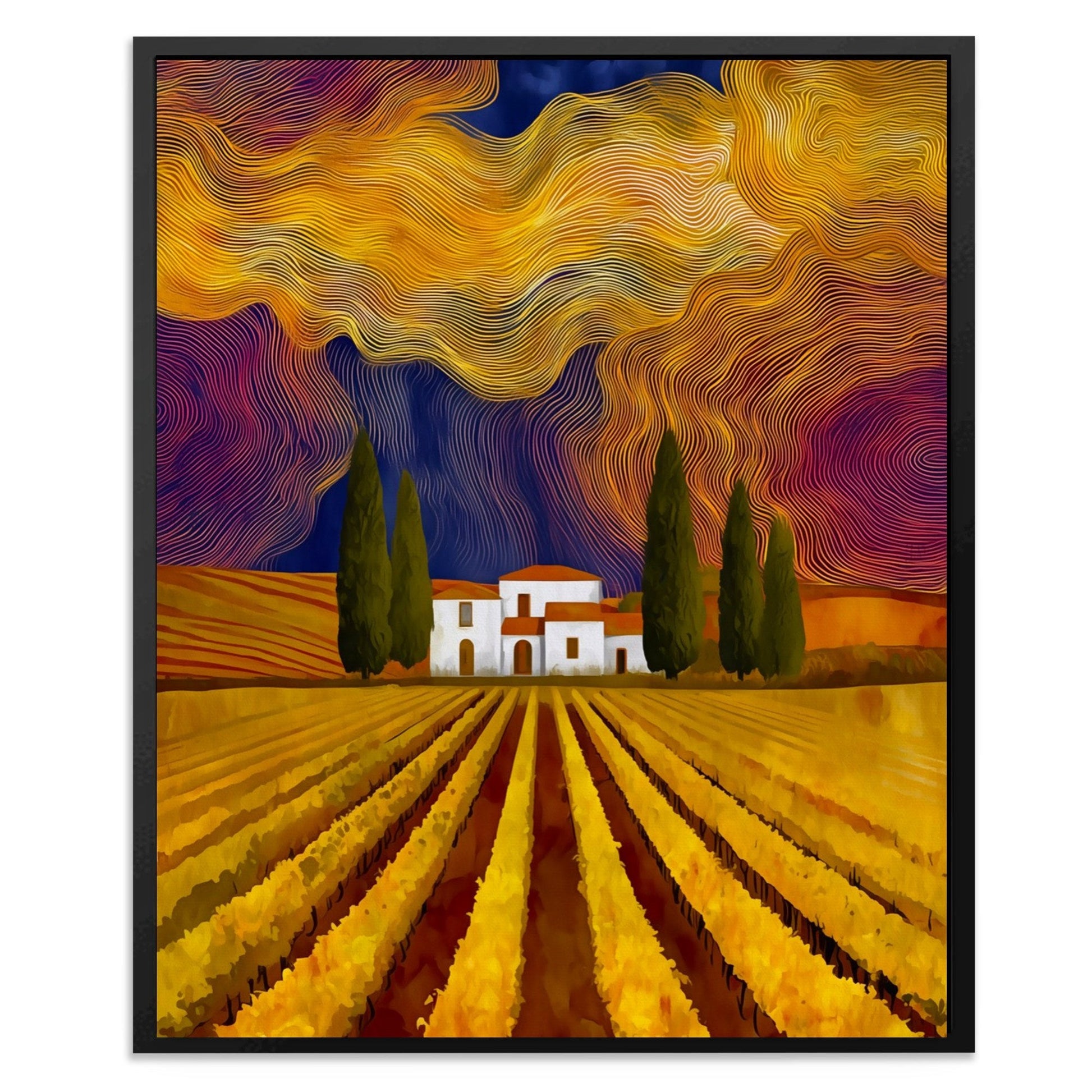 Vineyard Golden Spirals - Luxury Wall Art