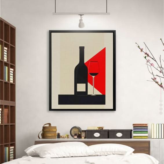 Vintage Shadows - Minimalist Wall Art in Black Frame