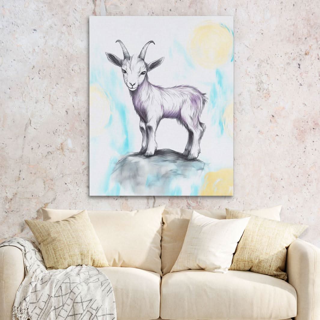 Violet Mountain - Large Minimalist Canvas Print