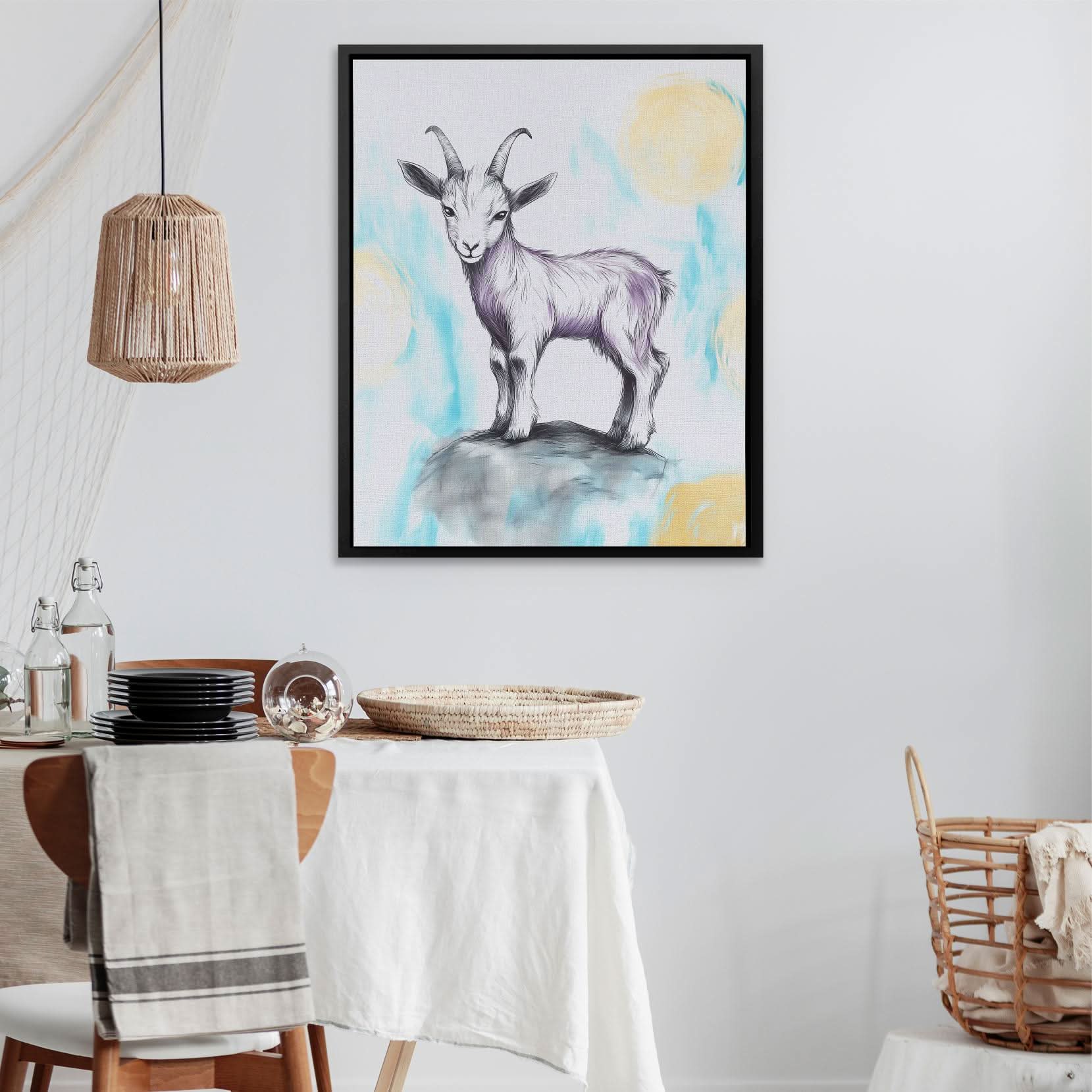 Violet Mountain - Pastel Goat Canvas Print