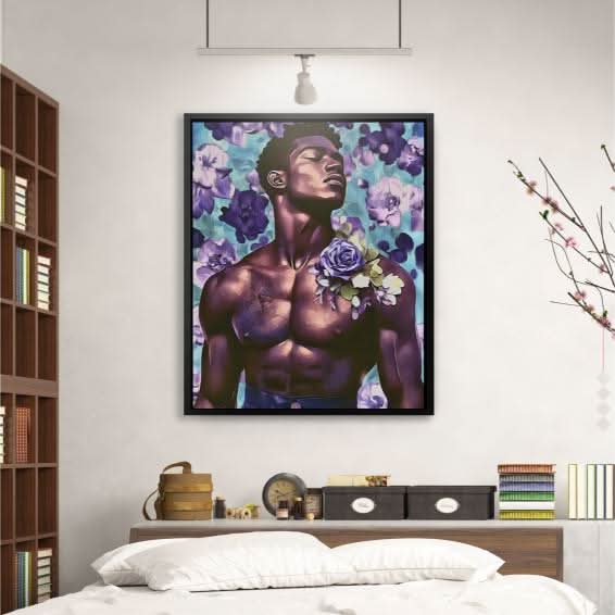Violet Reverie - Modern Wall Art in Black Frame