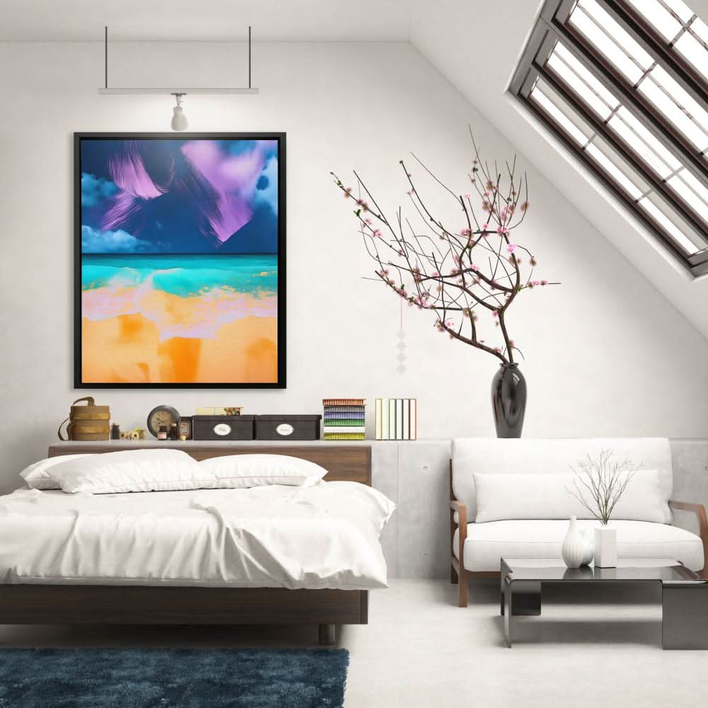 Violet Shores - Surrealism Colorful Canvas Wall Art