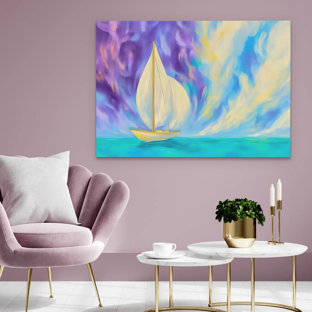 Voyage Through the Veil - Surrealism Wall Art in Black Frame