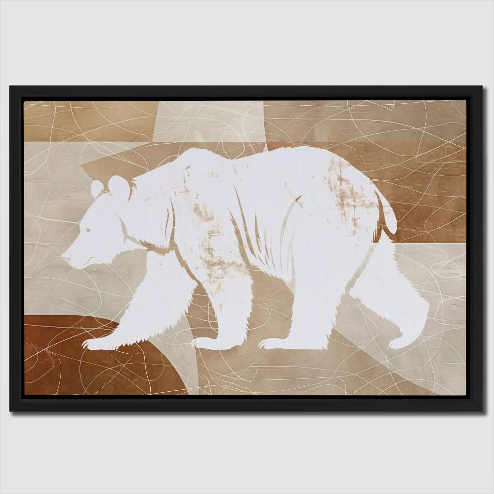 Walking Bear - Large Contemporary Canvas Print