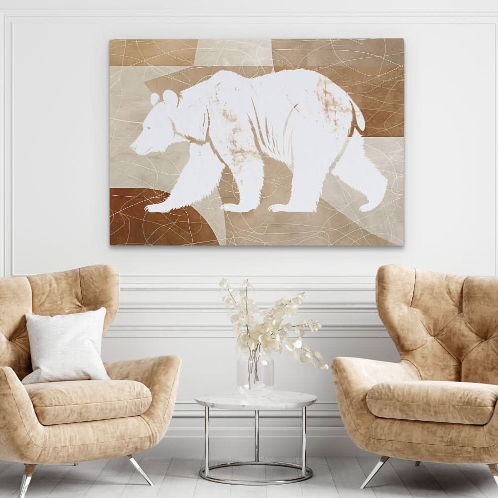 Walking Bear - Bear Wall Art in Black Frame