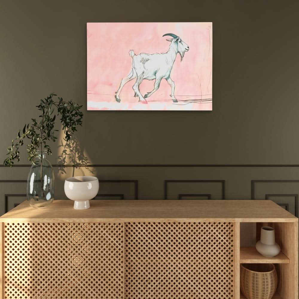 Walking Goat - Pastel Wall Art