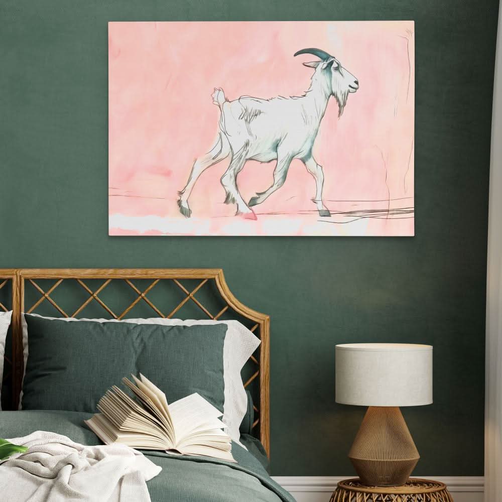Walking Goat - Wall Art in Black Frame