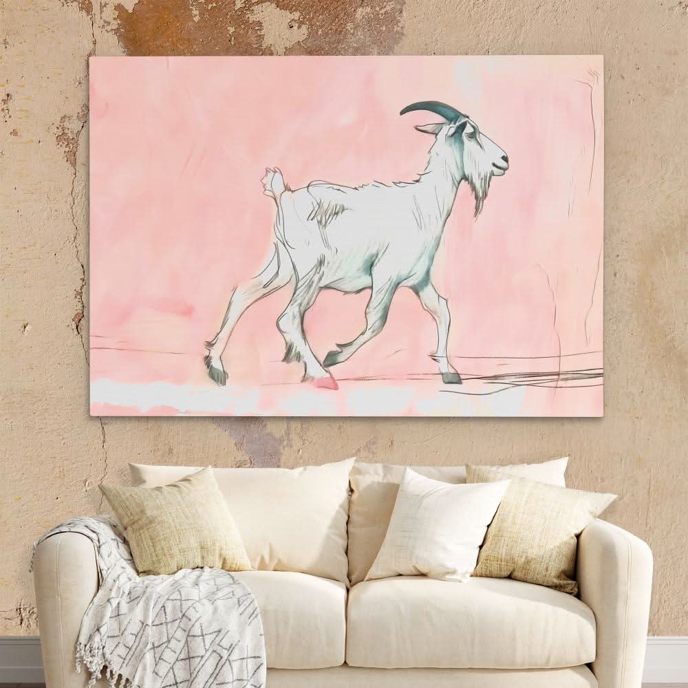 Walking Goat - Large Canvas Print