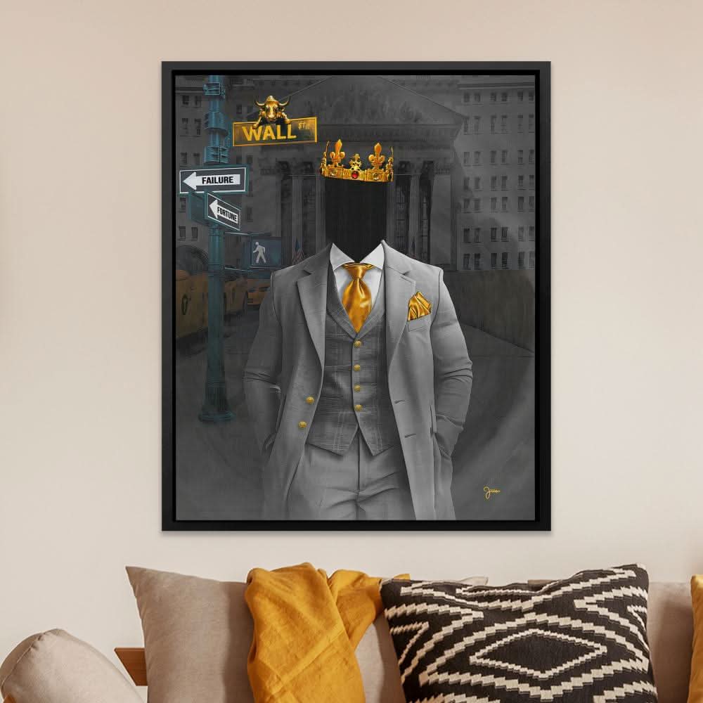 Wall Street Fortune - Anonymous Wall Art in Black Frame