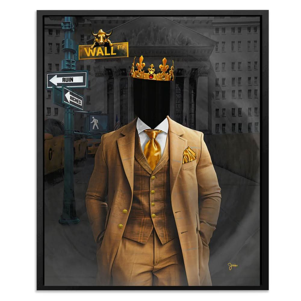Wall Street Riches - Black Anonymous Canvas Print