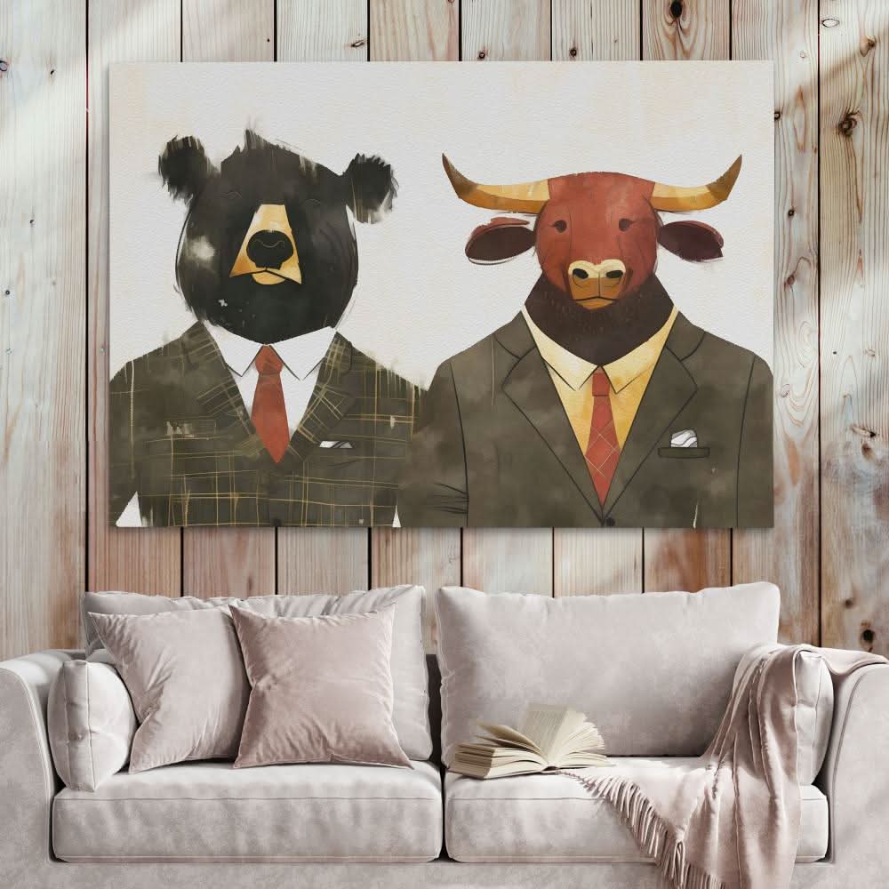 Wall Street Stonks - Large Contemporary Canvas Print