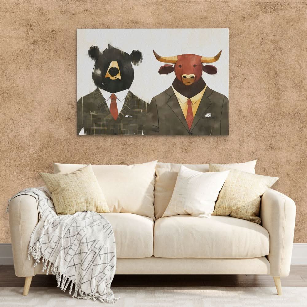 Wall Street Stonks - Bull Wall Art in Black Frame