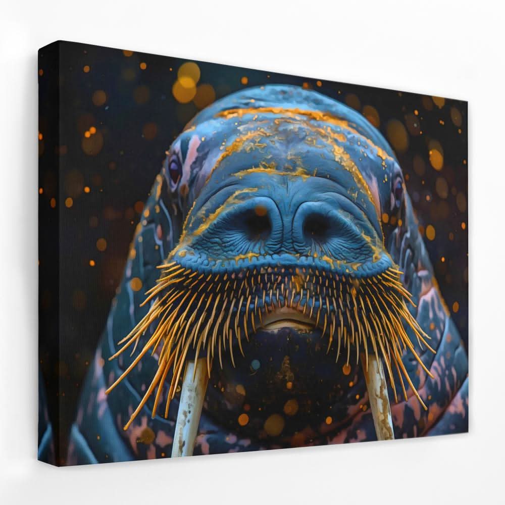 Walrus Mustache - Animals Canvas Wall Art