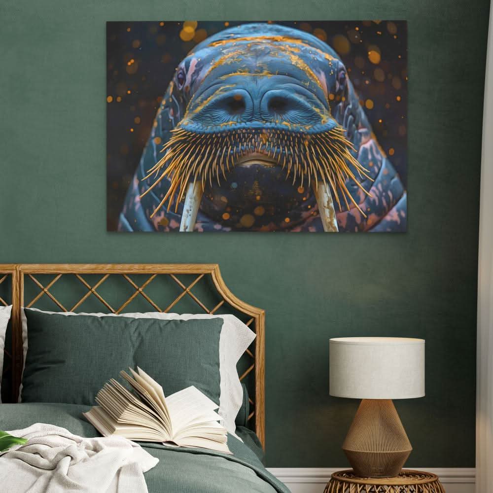 Walrus Mustache - Modern Wall Art in Black Frame
