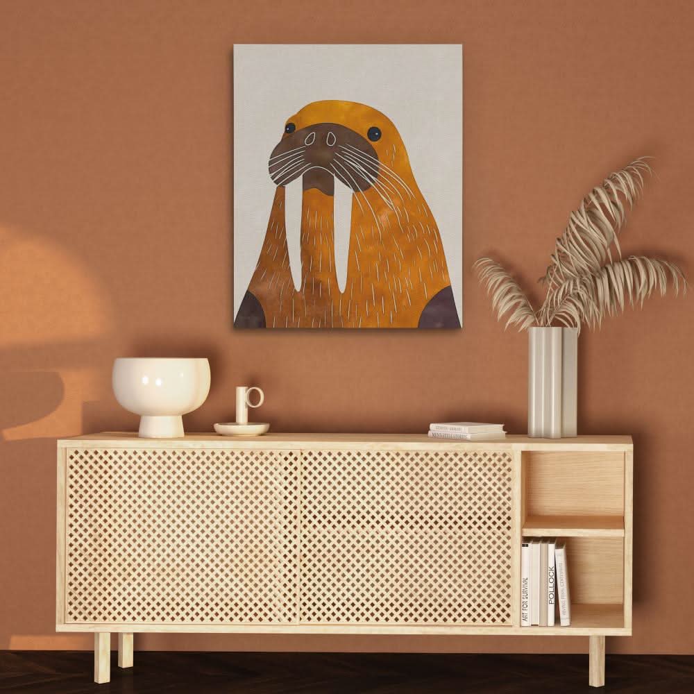 Walrus Tusks - Brown Beach House Canvas Print