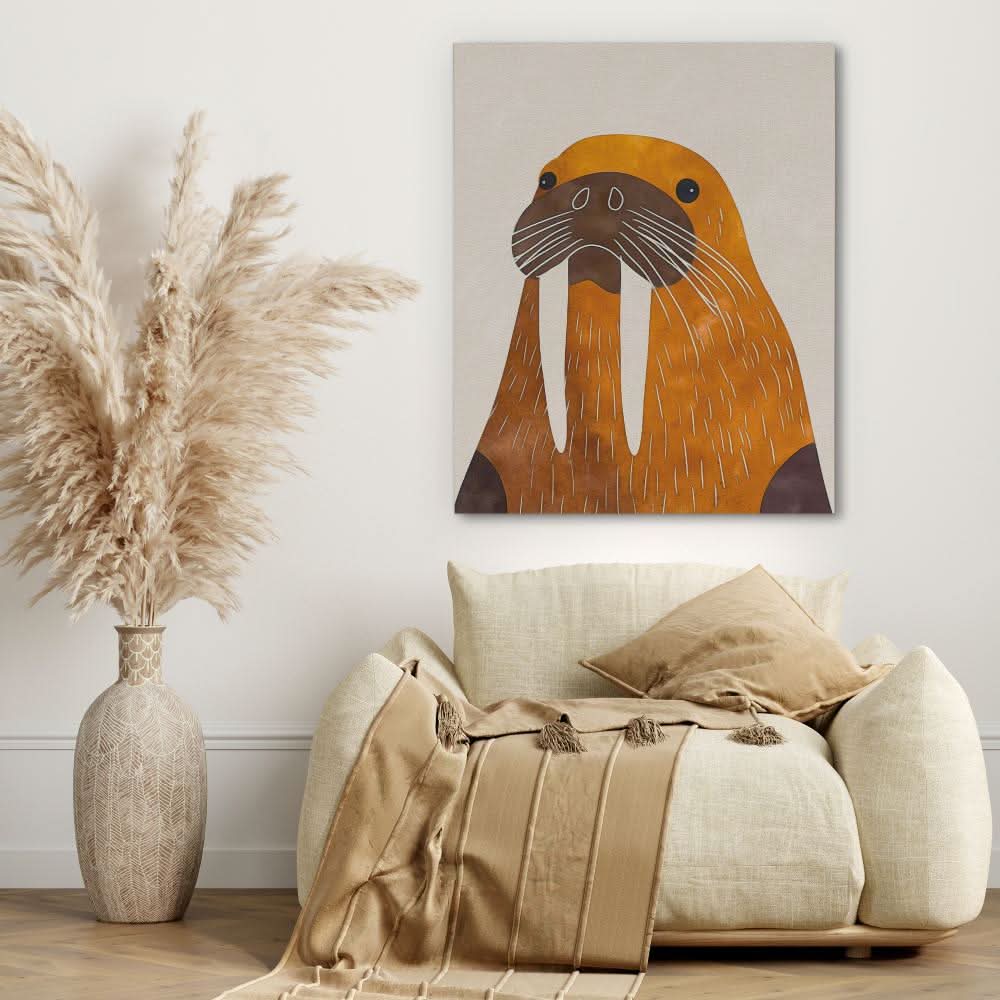 Walrus Tusks - Contemporary Wall Art in Black Frame