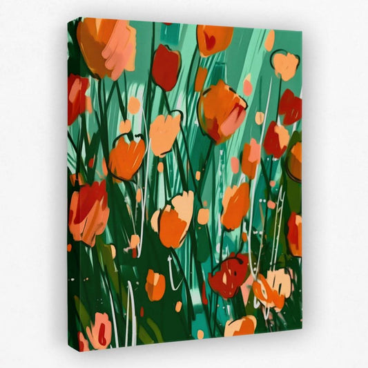 Warm Abstractions - Floral Canvas Wall Art