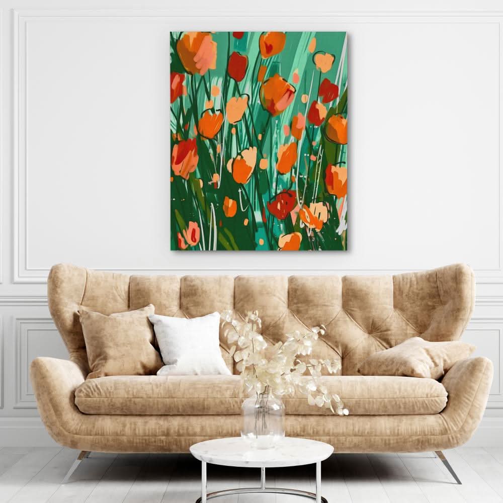 Warm Abstractions - Abstract Wall Art in Black Frame