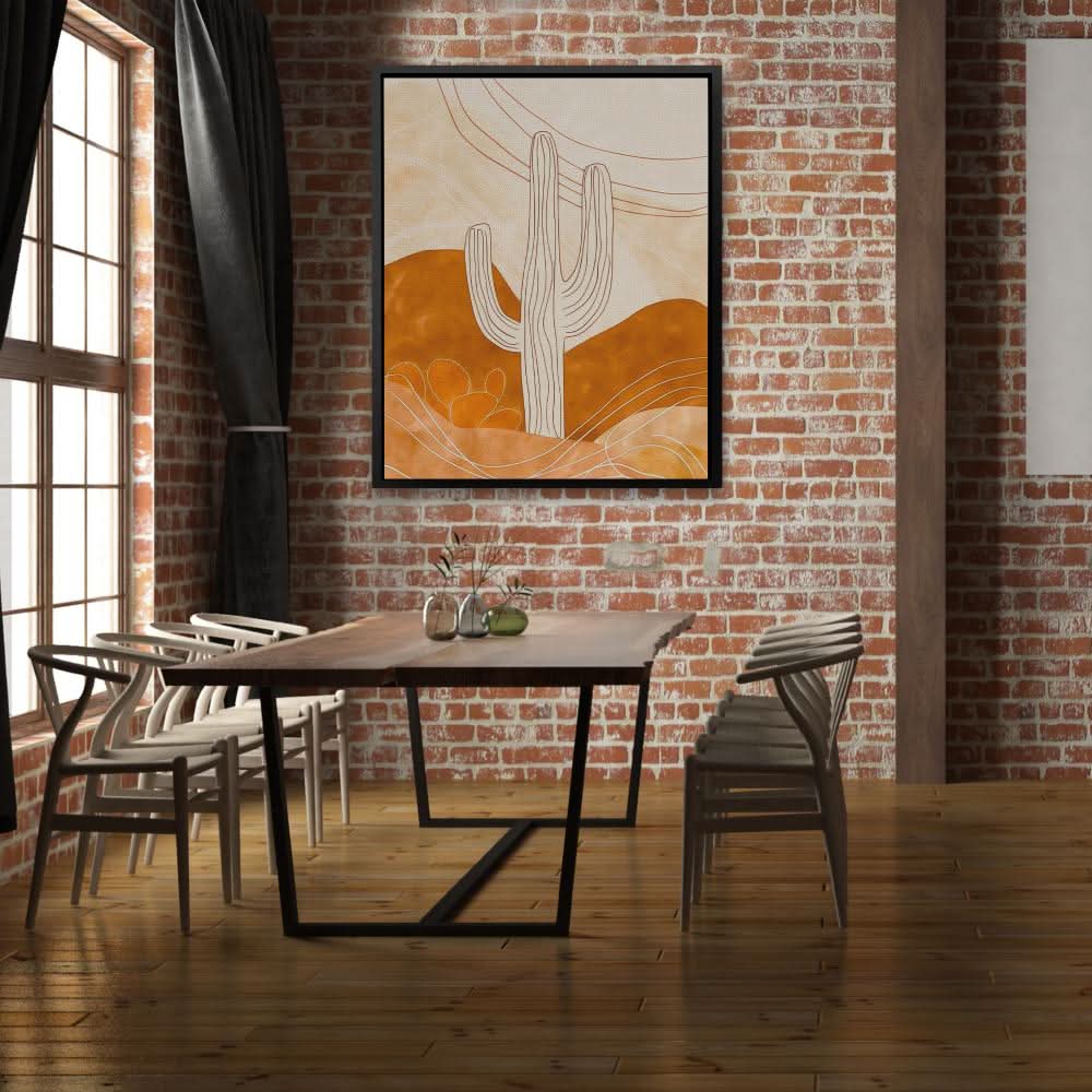 Warm Cactus - Brown Desert Canvas Print