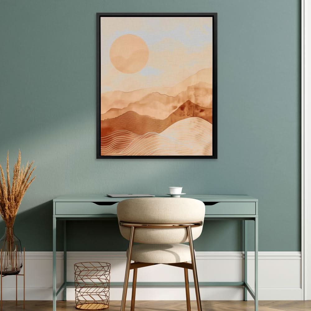 Warm Hills - Minimalist Brown Canvas Wall Art