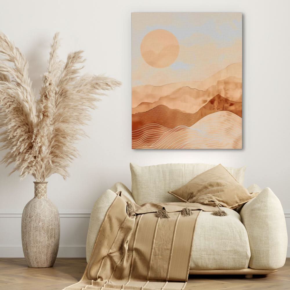 Warm Hills - Large Minimalist Canvas Print