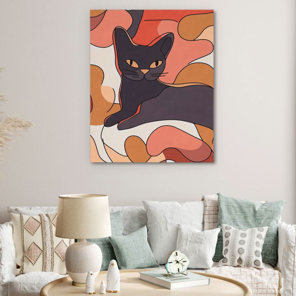 Warm Hues and Whiskers - Brown Cat Canvas Print